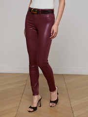 Marguerite Coated Skinny Jean in Dark Port Coated