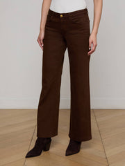 Joanne Low-Rise Wide-Leg Jean in Brown