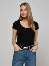 Brynlee Scoopneck Tee in Black