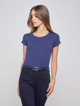 Cory Cotton Scoopneck Tee in Navy