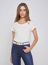Cory Cotton Scoopneck Tee in Vintage White