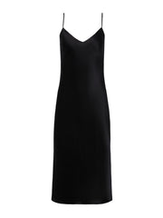 Jodie Silk Slip Dress in Black