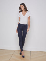 Marguerite Coated Jean In Navy Coated