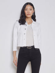 Janelle 3/4 Sleeve Jean Jacket in Blanc