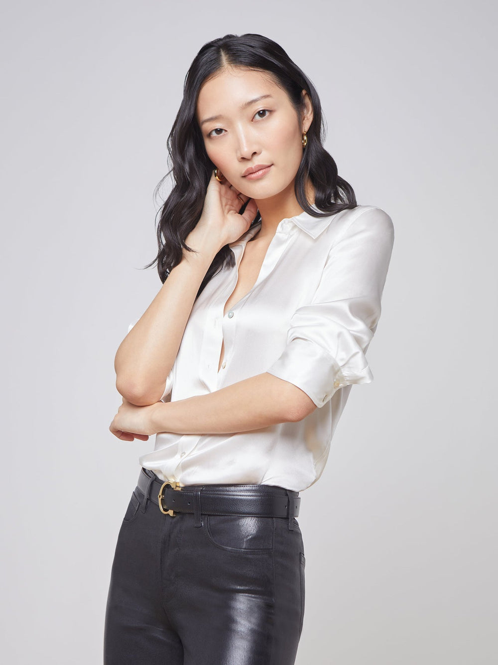 Dani Silk Blouse in Ivory