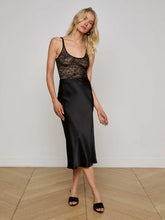 Perin Silk Midi Skirt in Black