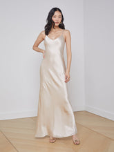 Serita Silk Slip Dress in Champagne