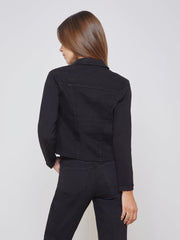 Janelle 3/4 Sleeve Jean Jacket in Saturated Black