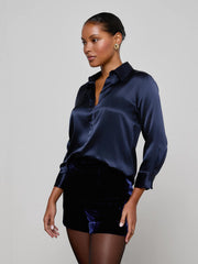 Dani Silk Blouse in Midnight