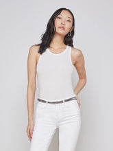 Nia Ribbed Racerback Tank in White