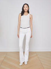 Nia Ribbed Racerback Tank in White