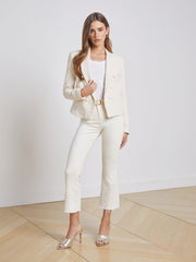 Brooke Open-Front Blazer in Ecru
