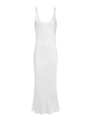 Akiya Satin Maxi Dress in White