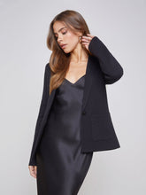 Lacey Knit Blazer In Black