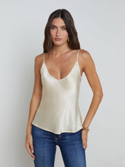 Lexi Silk Camisole in Pearl