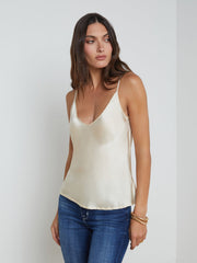 Lexi Silk Camisole in Pearl
