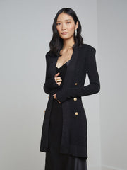 Noe Double-Breasted Cardigan in Black