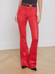 Marty Coated Flare Jean in Tango Red Coated