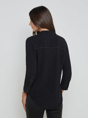 Marlene Blouse in Black/White Contrast
