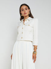Kumi Cropped Jacket in White