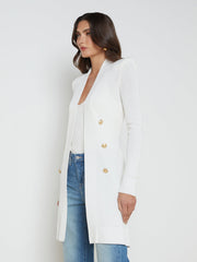 Noe Double-Breasted Cardigan in White