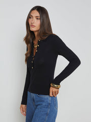 Sterling Long Sleeve Sweater in Black/Gold