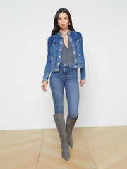 Yari Collarless Jean Jacket in Rhodes