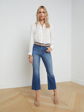 Kendra High-Rise Cropped Flare Jean in Cambridge