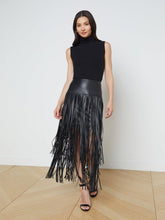 Karolina Fringe Skirt in Black