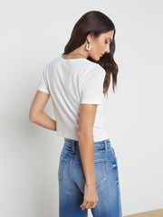 Donna Cotton Cropped Tee in White