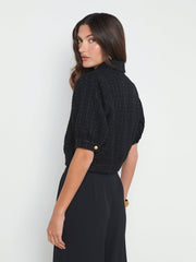 Cove Cropped Tweed Jacket in Black