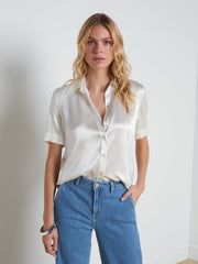 Ellah Silk Blouse in Ivory