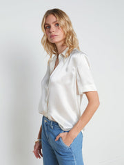 Ellah Silk Blouse in Ivory