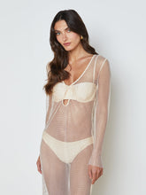 Sara Mesh Cover-Up Dress in Champagne
