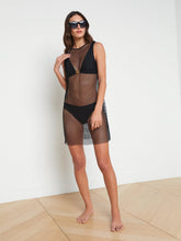 Angela Mesh Cover-Up Dress in Black