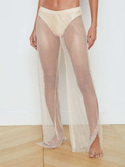 Noemi Mesh Cover-Up Pant in Champagne