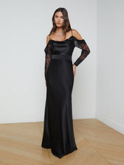 Ryker Silk Maxi Skirt in Black