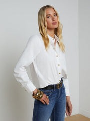 Ellery Shirt in White/Gold