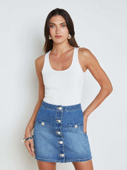 Adira Scoopneck Tank in White