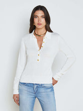 Sterling Long Sleeve Sweater in White/Gold