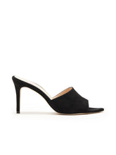 Lolita Suede Open-Toe Mule in Black Suede