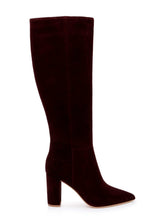 Christiane Knee High Boot in Burgundy Chocolate Suede
