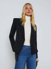 Marie Double-Breasted Slim-Fit Blazer in Black