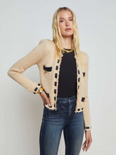 Astor Cardigan in Biscuit/Black