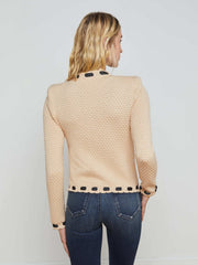 Astor Cardigan in Biscuit/Black