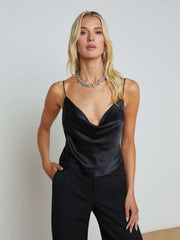 Calista Silk Camisole in Black