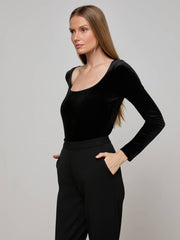 Jelena Velvet Top in Black