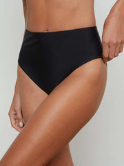 Vanessa High-Waisted Bikini Bottom in Black