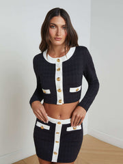 Adaline Cardigan Cover-Up in Black/White