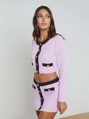 Adaline Cardigan Cover-Up in Light Violet/Black